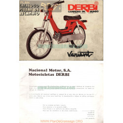 Derbi Variant 49 Cc Catalogo Piezas De Recambio