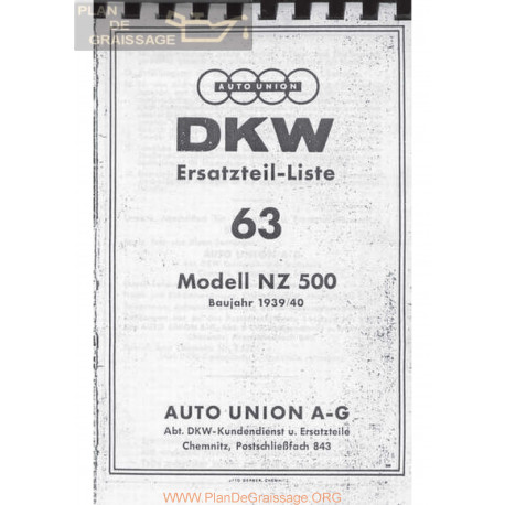 Dkw 500 Nz 1939 40 Despiece