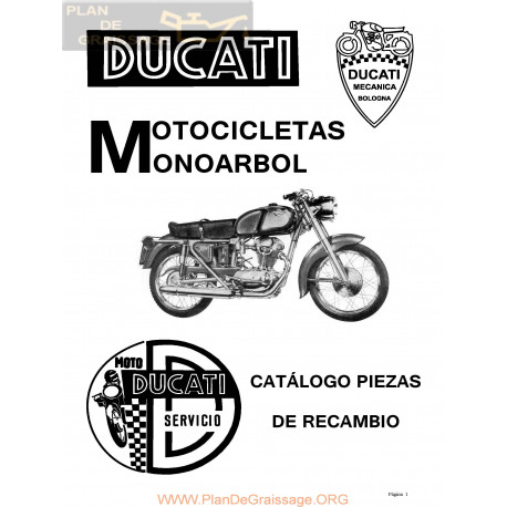 Ducati 125 Turismo Y Super 175 Turismo 200 Elite Catálogo Piezas Recambio