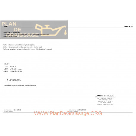 Ducati 748 2000 Parts List