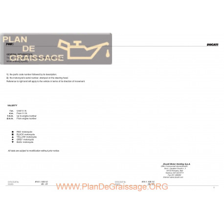 Ducati 748 S 2002 Parts List