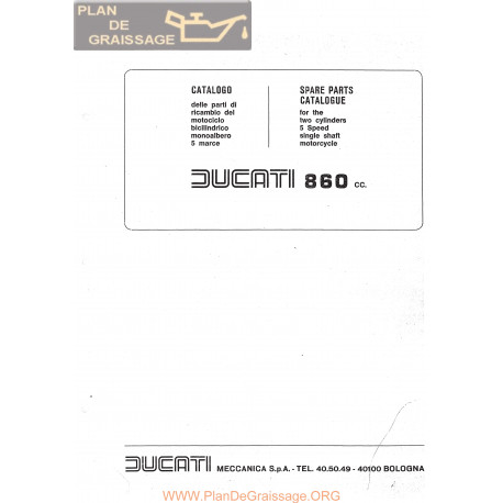 Ducati 860 Parts List