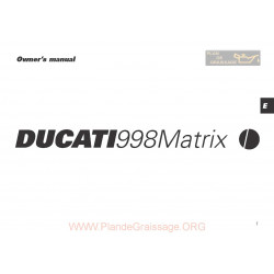 Ducati 998 Matrix Owner S Manual