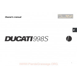 Ducati 998 S 2002 Owner S Manual