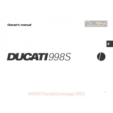 Ducati 998 S 2002 Owner S Manual