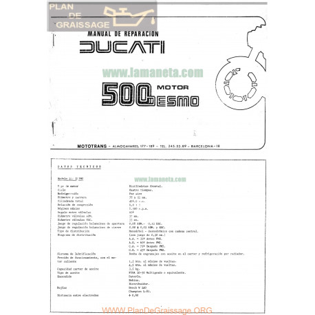 Ducati Desmo 500 Manual Reparacion