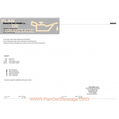 Ducati Monster 900 C 2001 Parts List