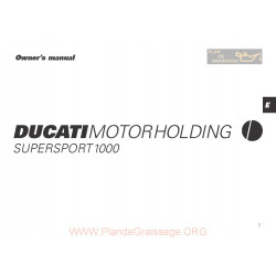 Ducati Supersport 1000 2003 Owner S Manual