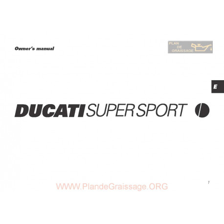 Ducati Supersport 1999 Owner S Manual