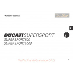 Ducati Supersport 800 1000 Owner S Manual