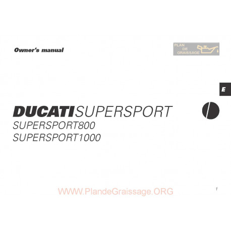 Ducati Supersport 800 1000 Owner S Manual