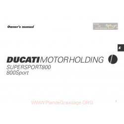 Ducati Supersport 800 2003 Owner S Manual