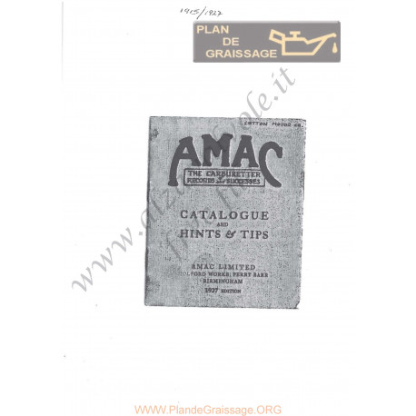 General Amac Carburetters Controls 1915 1927