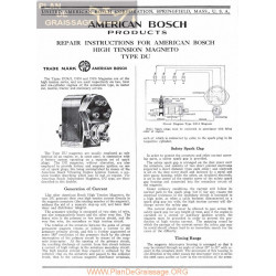 General Bosch American Magneto Serie Du Servicio Manual Ingles