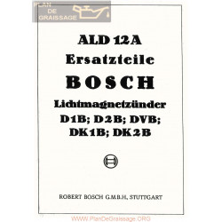 General Bosch Modelo Ald 12 A Piezas De Repuesto Magneto Aleman