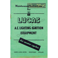 General Lucas Instruction Motor Cycles 1958