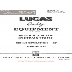 General Lucas Section d6 Remagnetisation of Magnetos