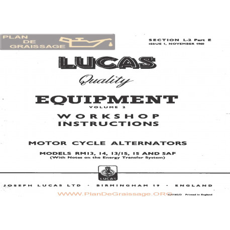 General Lucas Section l2 part e Alternators