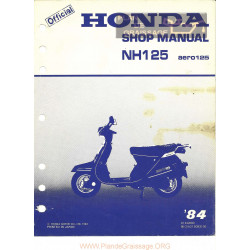 Honda Aero Nh125 Service Manual