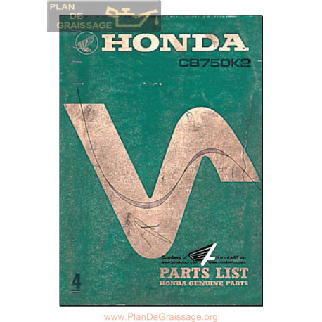 Honda Cb 750 K2 Parts List