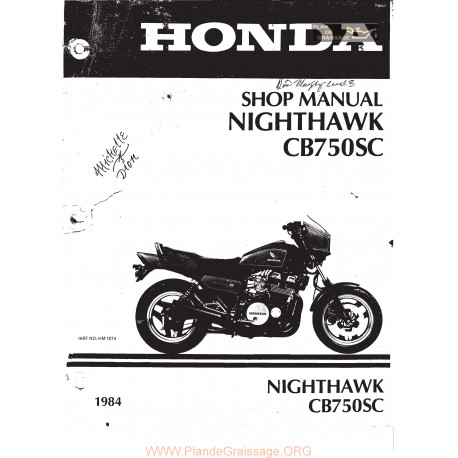 Honda Cb 750 Sc Nighthawk 1984 Manual De Reparatie