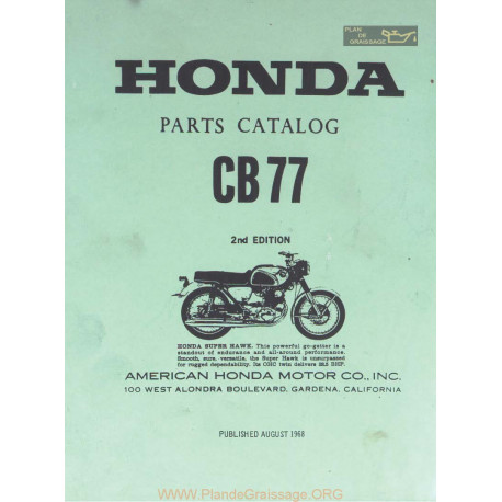Honda Cb 77 Parts List