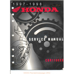 Honda Cbr 1100xx 1997 1998 Service Manual