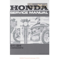 Honda Cbr 600 F2 1991 1994 Service Manual