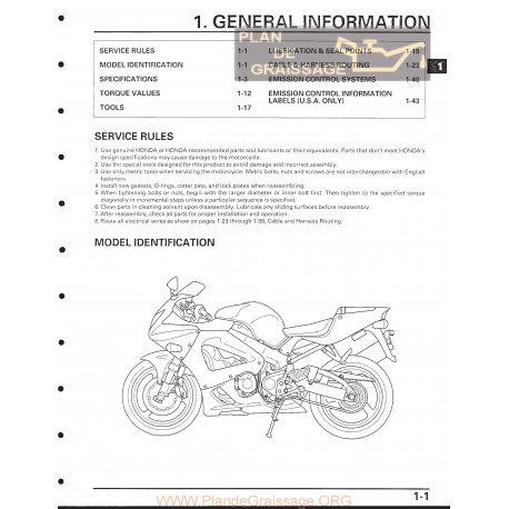 Honda Cbr 929 Rr Service Manual
