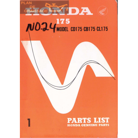 Honda Cd 175 Cb 175 Cl 175 Parts List