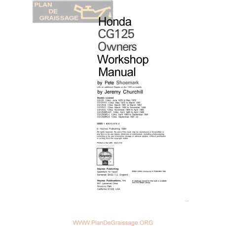 Honda Cg 125 1976 1991 Manual De Reparatie