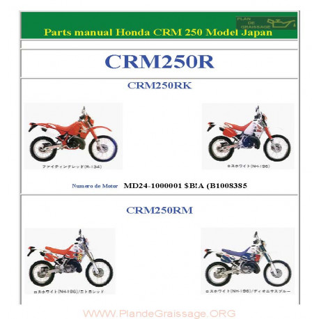 Honda Crm 250 Parts List