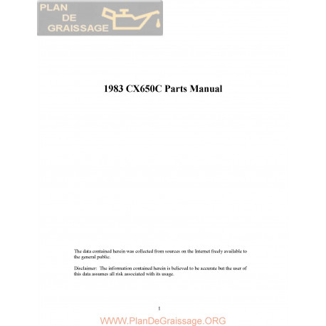 Honda Cx 650 C 1983 Parts List