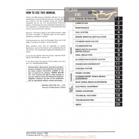 Honda Elite Ch 250 Service Manual 1985 1988