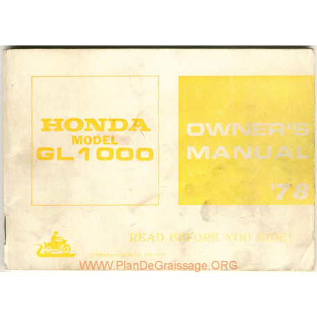 Honda Gl 1000 1978 Manual De Intretinere