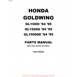 Honda Gl 1500 1994 1995 Parts List