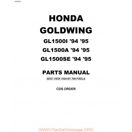 Honda Gl 1500 1994 1995 Parts List