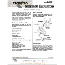 Honda Gl 1500 Cb Radio Sub Harness Sb