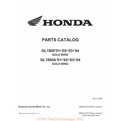 Honda Gl 1800 2001 2004 Parts List