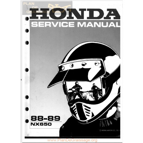 Honda Nx 650 1988 1989 Manual De Reparatie