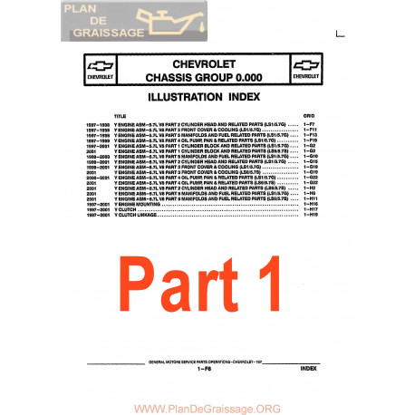 Chevrolet Corvette 1997 2001 Illustration Index P1