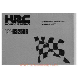 Honda Rs 250 R 1991 Manual De Utilizare Parts List