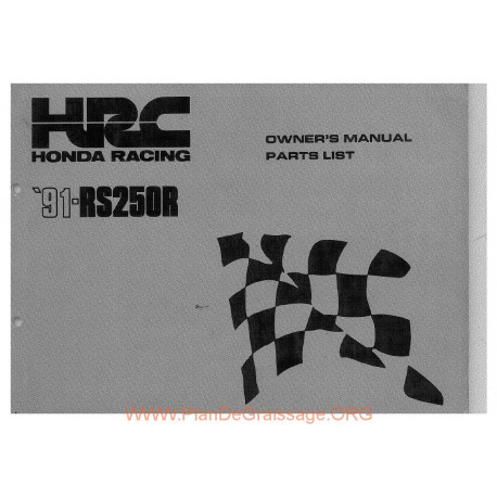 Honda Rs 250 R 1991 Manual De Utilizare Parts List