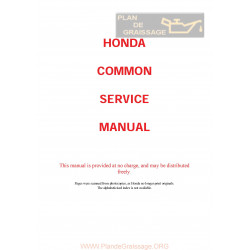 Honda Service Manual For All Moto Common Parts