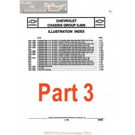 Chevrolet Corvette 1997 2001 Illustration Index P3