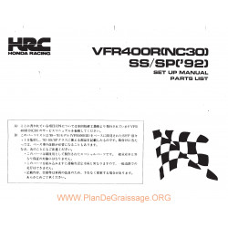 Honda Vfr 400 R Ss Sp 1992 Parts List