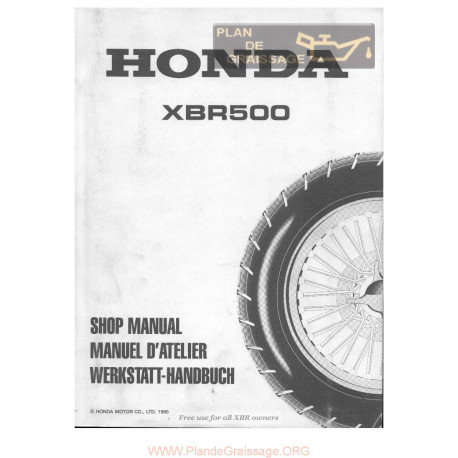 Honda Xbr 500 Shop Manual 1985