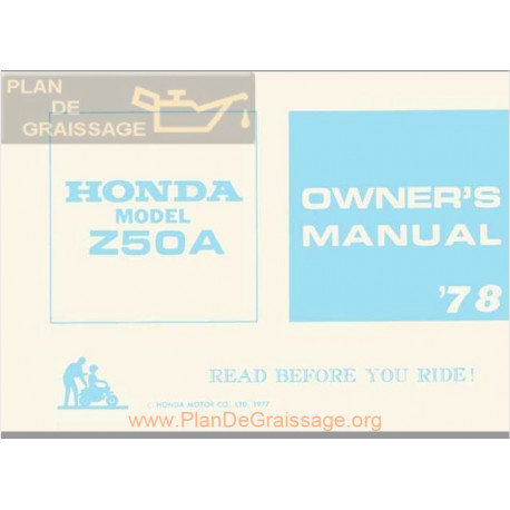 Honda Z50a 1978 Owners Manual