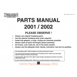 Husaberg 2001 2002 Parts List