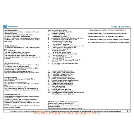 Husqvarna Te 510c 2005 Parts List